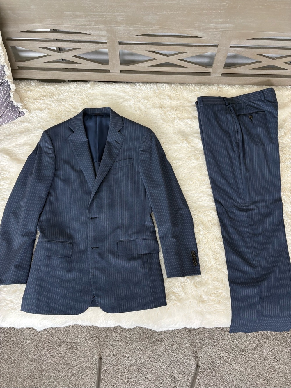 Brooks Brothers navy Pinstripe Summer suit
